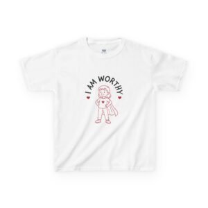 Kids Empowerment Tee - 'I AM WORTHY' Statement Shirt for Children, Motivational Gift, Positive Affirmation, Birthday Outfit, Daily Wear