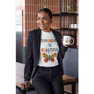 Butterfly Themed Unisex T-Shirt - Different Is Beautiful, Gift for Nature Lovers, Casual Wear, Eco-friendly Fashion, Spring/Summer Style