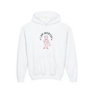 Youth Empowerment Sweatshirt - I Am Worthy, Motivational Gift, Self-Love Hoodie, Inspirational Clothing, Perfect for Teens