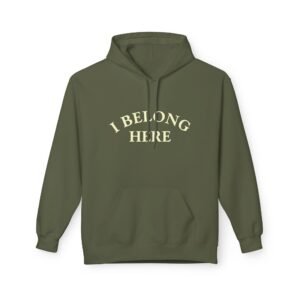 Yellow Minimalist 'I Belong to Mom' Hoodie — Soft White Fleece Pullover